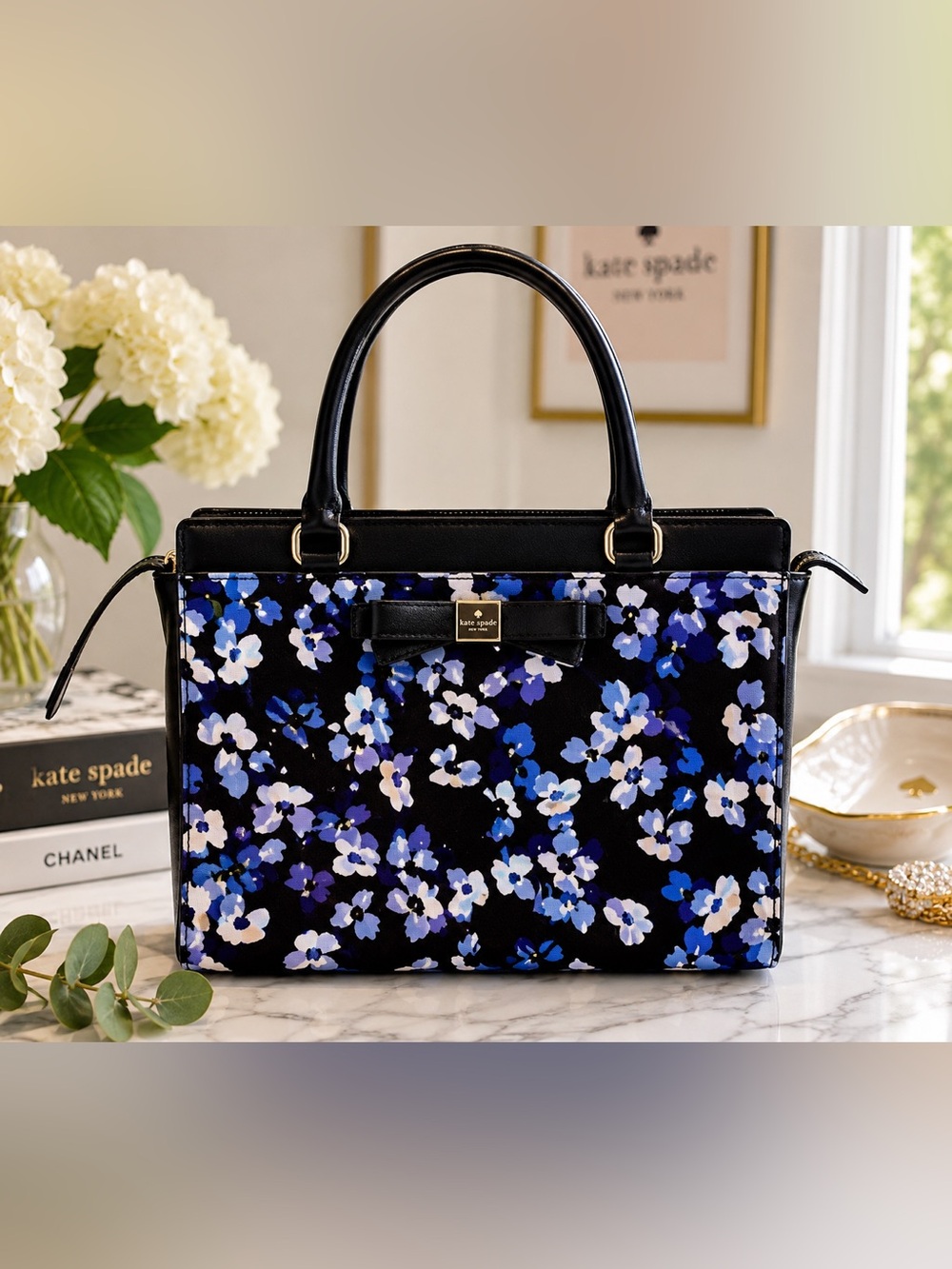 Kate Spade Montford Park Jovie Floral Tote Bow Satchel NWOT COA